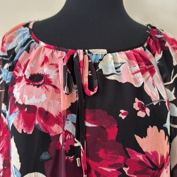 Alyx black with floral long sleeve blouse size large - Picture 7 of 9